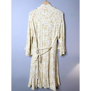 SOFT SURROUNDINGS 2-piece Robe + Gown Set Yellow Floral Viscose Petite Small NWT